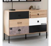 Commode 6 Tiroirs Sacramento 115 Cm Design Industriel Dépareillé