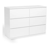 IDMarket - Commode 6 tiroirs TOMI 110 cm Bois Blanc