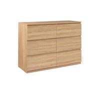 IDMARKET Commode 6 tiroirs TOMI 110 cm bois façon hêtre