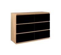 IDMarket Commode TOMI 6 tiroirs 110 cm bois façon hêtre noir