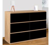 IDMarket Commode TOMI 6 tiroirs 110 cm bois façon hêtre noir