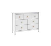 Commode 7 Tiroirs en Pin Massif Blanc - DAVA - ALTOBUY Blanc G