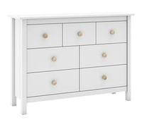 Commode 7 Tiroirs en Pin Massif Blanc - DAVA - ALTOBUY Blanc G