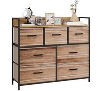 Commode 7 tiroirs HOMCOM meuble de rangement tiroir en tissu pliant structure acier noir - 98 x 29 x 85 cm