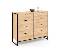 Idmarket Commode 8 Tiroirs Detroit 115 Cm Design Industriel