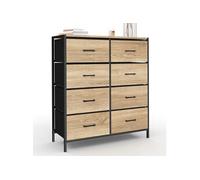 IDMarket - Commode Utah 8 tiroirs 80 cm en tissu - Design industriel - Noir