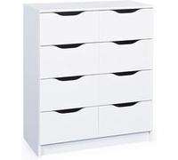 JENNY - Commode 8 Tiroirs Coloris Blanc - Altobuy Blanc