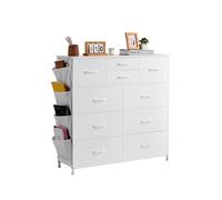 Commode à 10 Tiroirs Avec Bacs Tissu Poignée Facile à Tirer Cadre En Acier Robuste