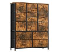 Commode à 15 Tiroirs en Tissu, Commode Chambre, Armoire, Meuble Rangement pour Chambre, Entrée, Salon, Chambre d'enfant 100x30x123 cm
