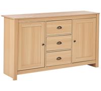 Commode à 2 Portes 4 Etagères avec LED Bois Clair Rangement pratique Salon Covin