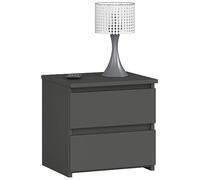 Commode à 2 tiroirs - Pour chambre à coucher, couloir, salon - Organiseur - Commode avec tiroirs - 40 cm de large et 40 cm de haut - En bois graphite - Buffet multi-usages - Armoire étroite