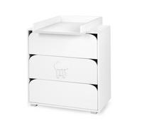 Commode à 3 tiroirs Nati Nel Cloud - Blanc avec motif nuage - L 80 x H 83 x P 45 cm