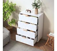 Commode à 4 tiroirs, 60 x 34 x 90 cm, en bois, avec poignée dorée et sécurité anti-basculement, pied en métal, étroite, pour salon, chambre à coucher, 60 x 34 x 90 cm