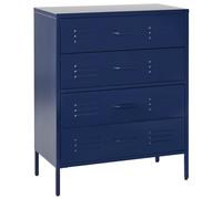 Commode À 4 Tiroirs En Métal Bleu Marine Enago Bleu