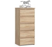 Home Collective Commode à 5 tiroirs - Pour chambre à coucher, couloir, salon - Organiseur - 40 cm de large et 92 cm de haut - Chêne Sonoma - Buffet multi-usages - Armoire étroite