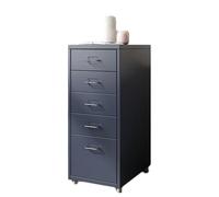 Commode à 5 tiroirs pour chambre à coucher et salon, solution de rangement polyvalente pour bureau, salle de classe et salle de conférence, grande capacité, finition grise