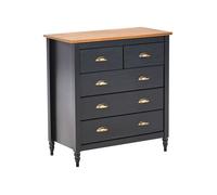 Commode à 5 tiroirs SHILLINGTON Bois de pin Noir