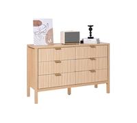 Commode à 6 Cannelés en Bois Avec Système Coulissant Style Minimaliste Moderne