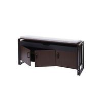 Mendler Commode à Chaussures avec siège HWC-A27 53x110x30cm Brun foncé