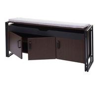 Mendler Commode à Chaussures avec siège HWC-A27 53x110x30cm Brun foncé