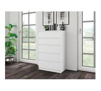 Commode à cinq tiroirs - MALWA - 70 cm - blanc