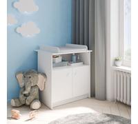 Commode a langer 2 portes, 1 niche - HELICIA - Blanc mat - 79,6 x 70 x 94,4 cm - DEMEYERE
