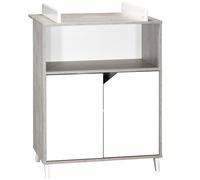 Commode à langer bébé en bois - scandi blanc/gris TU
