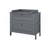 VitaliSpa Commode à Langer Ajaton Gris 108x98cm | avec 2 tiroirs, convient aux matelas à langer standards jusqu'à 85 cm