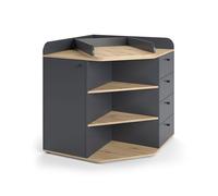 Vicco Commode à Langer Aria, Anthracite, 85x90cm avec étagères et 4 tiroirs, Convient comme Table à Langer pour bébés et Tout-Petits