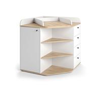 Commode à langer Aria 85x90cm avec étagères et tiroirs Blanc Vicco 59339