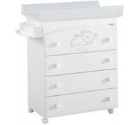 Commode à langer avec baignoire B-970 Sweet Bear Blanc Etoiles Gris Multicolore G
