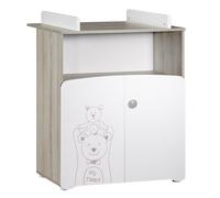 Commode à langer 2 portes en bois - teddy blanc TU