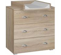 Commode à langer bébé enfant Sonoma Table à langer + Matelas à langer amovible 80x48x90cm- 3 Tiroirs MIA