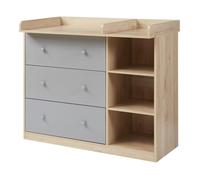 Commode à langer Beldinupp 93 x 110 x 55 cm effet chêne gris