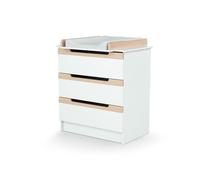 Commode à langer CARROUSEL Blanc et Hêtre Verni
