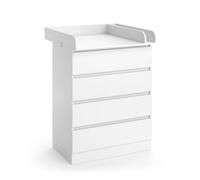 Commode à langer Emmi 80x111.6cm avec 4 tiroirs Blanc Vitalispa 59806