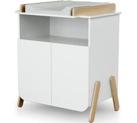 AT4 - Meuble à Langer PIRATE Blanc et Hêtre