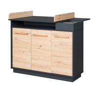 Commode à langer Bébé ROBA Lenn - Fermeture Douce - Anthracite / Décor bois noir TU