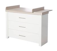 Commode À Langer Évolutive 3 Tiroirs Lucy Blanc Cassé / Décor Luna Elm TU
