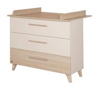 Roba Commode À Langer Évolutive Sidney - 3 Tiroirs - Pieds Et Poignées En Bois Massif - Beige Beige