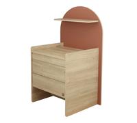 Commode À Langer Évolutive En Bureau - Décor Bois Chêne Sépia Forme Arche Marron