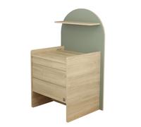 Commode À Langer Évolutive En Bureau - Décor Bois Chêne Sépia Forme Arche Marron