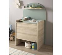 Commode à Langer évolutive en Bureau - décor Bois chêne sépia Forme Arche (Sauge, Taille Unique)