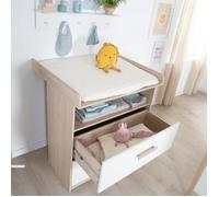 Commode à langer évolutive - ROBA - CABANE - 2 tiroirs - Extension à langer amovible - Chêne / Blanc