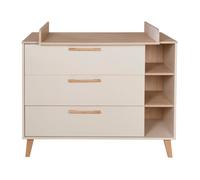 Commode à Langer Évolutive ROBA Jil avec 3 Tiroirs et 3 Niches - Fermeture Douce - Cashmere / Décor Châtaignier