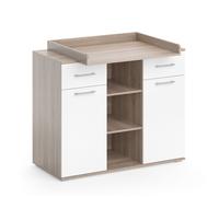 Vicco Commode à Langer Leonie, Sonoma/Blanc, 113 x 100 cm