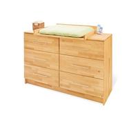 Pinolino 132174 x écologique, extra large commode à langer à langer, hauteur, dispositif à langer amovible, hêtre, huilé, 85 x 75 x 94 cm