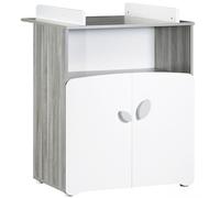 Commode à langer 2 portes en bois - leaf gris TU