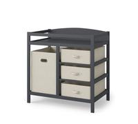 Commode à langer Nunjo, 85x87cm avec tiroirs en tissu, Anthracite, Vicco 54887