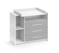 Vicco Commode à Langer Oskar, Blanc/Gris, 113x100cm